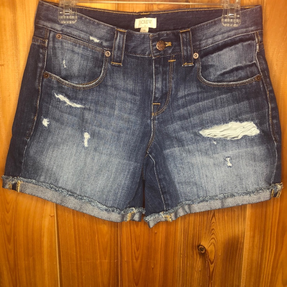 J. Crew Distressed Jean Shorts Size 25